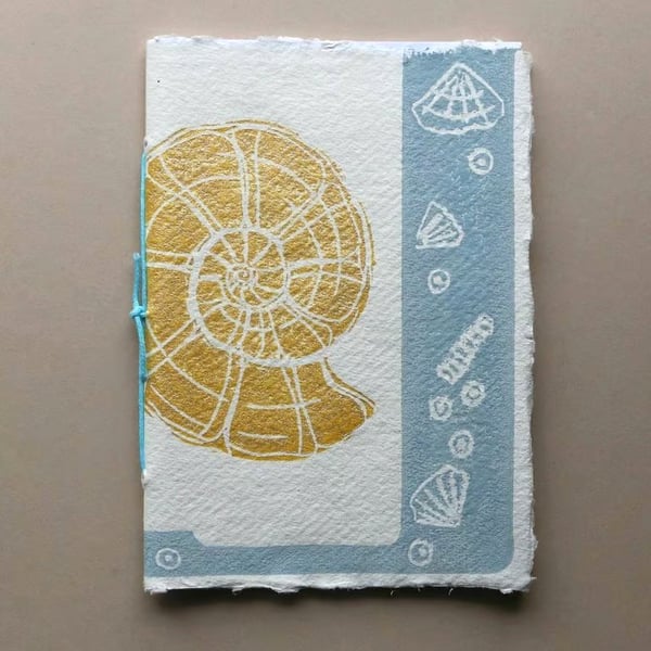 Handprinted Ammonite Notebook