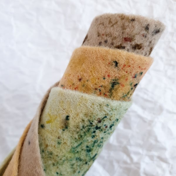 Naturally Dyed Wool Felt Sheets - Pack of 3 Medium Winter Field