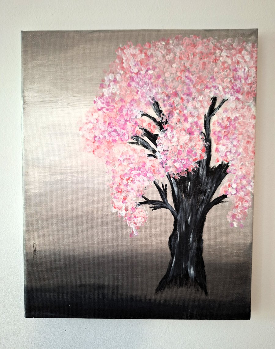 Original Acrylic Painting - Abstract Art – Home Decor - "Japanese Cherry"