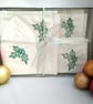 Napkins, A Set of 4 Large Table Napkins with Embroidered Holly Design - Image 1