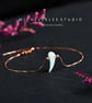 Feather Fire Opal Wing Bracelet with Sterling Silver Chain