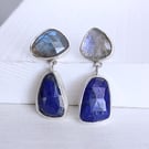 Labradorite and Lapis Lazuli earrings