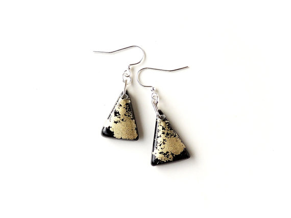 Black & Gold Earrings - SALE (2038)