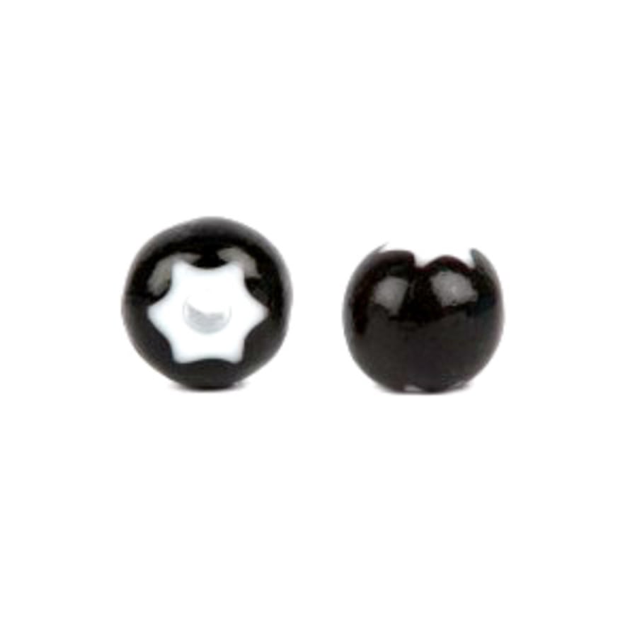 Preciosa Pressed Cornelian Star Black Beads 6mm