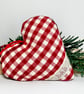TARTAN CHRISTMAS HEART DECORATION - red tartan fabric heart - Image 6