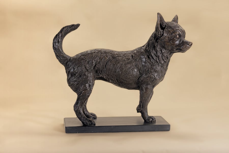 Standing Chihuahua Dog Statue Bronze Ornament Bronze Resin Sculpture