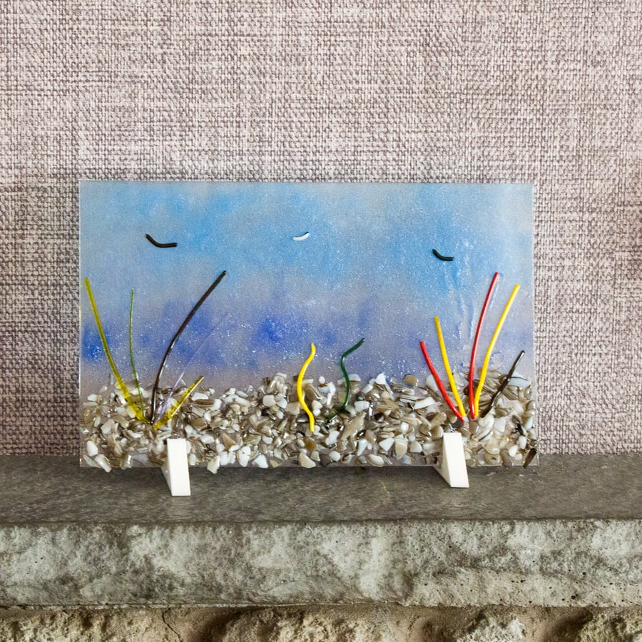 Octopus's Garden - Undersea Scene in Fused Glass - 9256