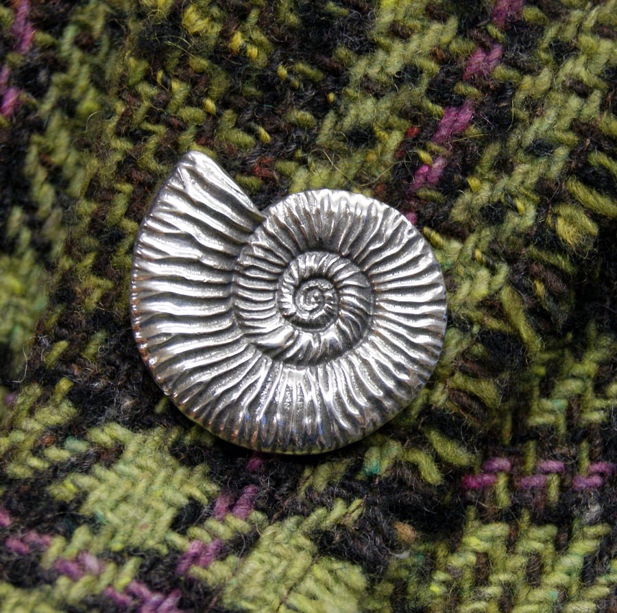 Ammonite Pewter Brooch