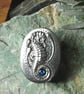 Pewter Seahorse Brooch with Blue Shell - Image 3