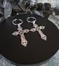 Gothic Cross Hoop Earrings Stainless Steel Hoops - Image 3