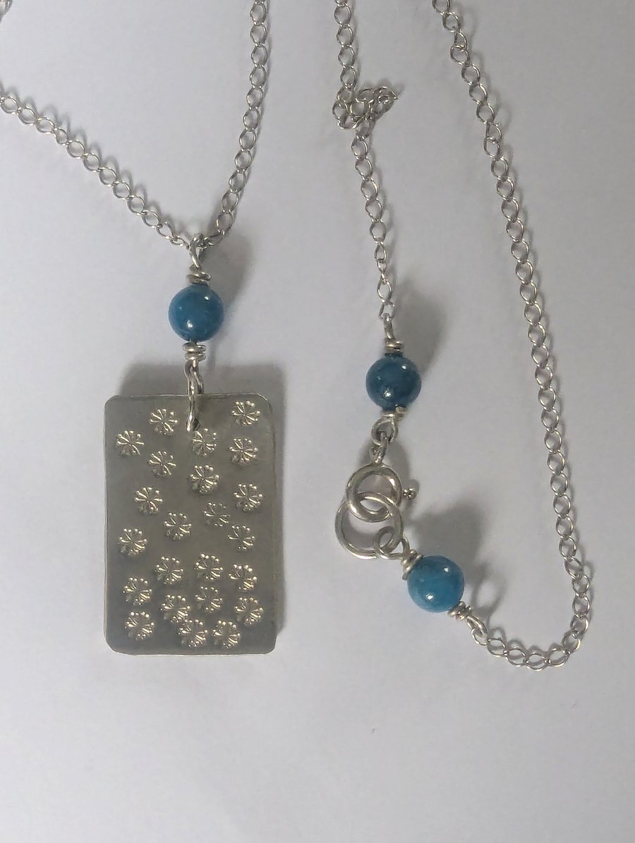 Dandelion Necklace, Sterling Silver, Hand Stamped