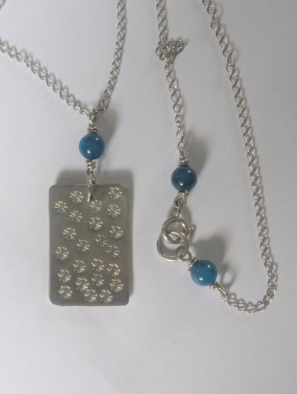 Dandelion Necklace, Sterling Silver, Hand Stamped