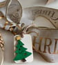 Set of 5 Wooden Christmas Gift Tags - Christmas Tree Design  - Image 1
