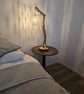 Rustic homemade wooden table lamp