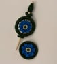 Handmade Forget-Me-Not Dorset Button Brooch - Blue Yellow & Green Pin - Image 3