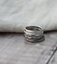 Sterling Silver Stacking Ring, Textured Simple Hammered Ring - Image 9