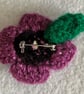 Purple Poppy Handmade Crochet Brooch  - Image 4