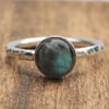 Silver Labradorite Ring - Labradorite Stacking Ring - Silver Stacking Ring