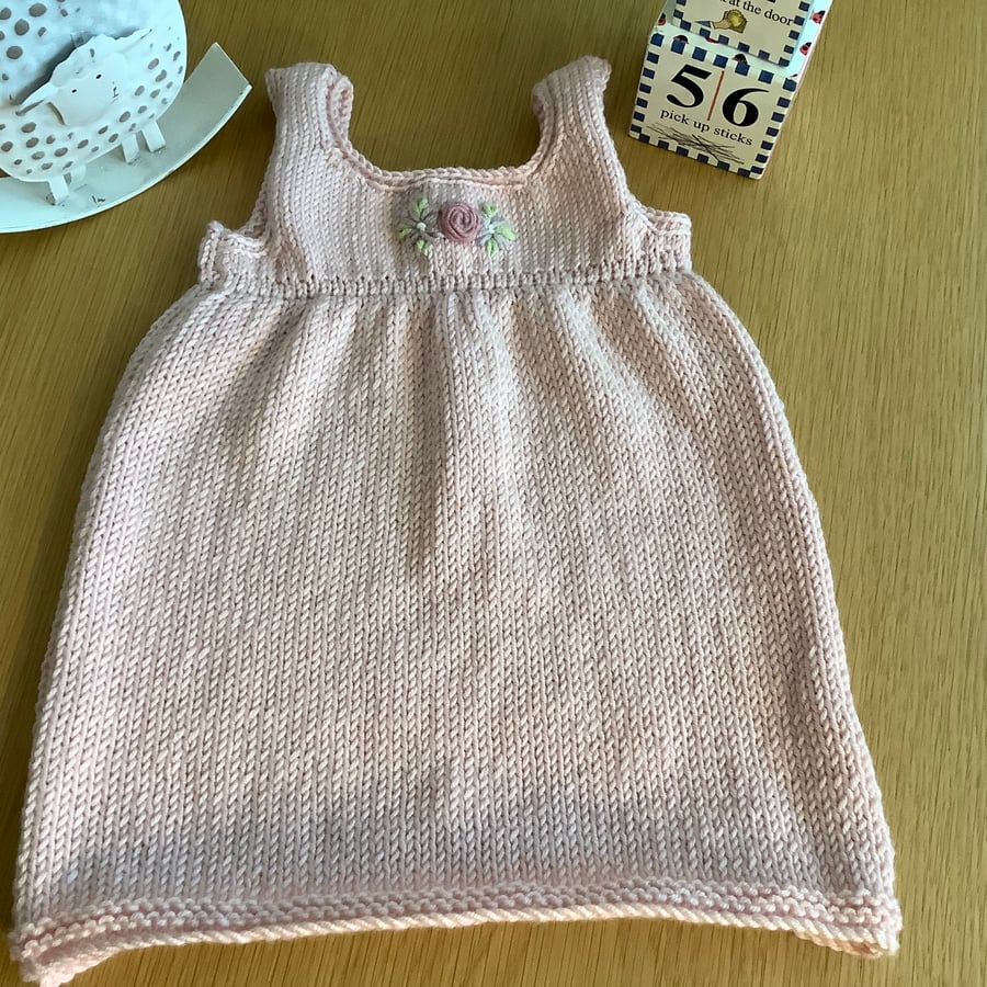 Hand Knitted Cashmere Blend Baby Dress 0-6 Months 