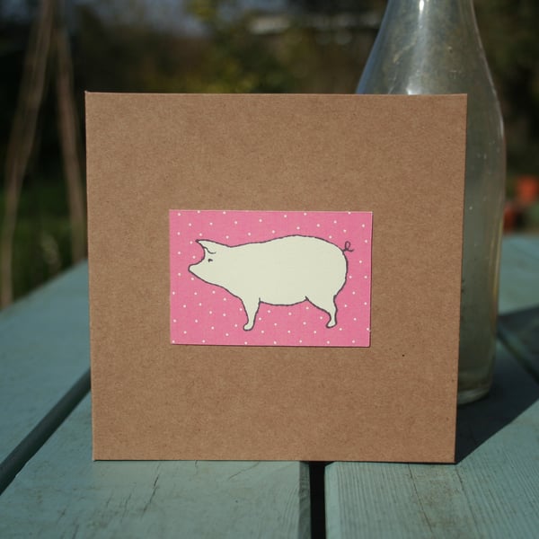 Pig Design Handmade Card 