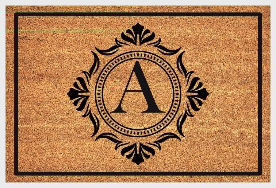 A Letter Door Mat - Monogram Letter A Welcome Mat - 3 Sizes