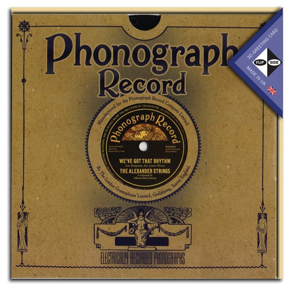 1920s Phonograph record greeting card with sleeve