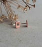 Copper Spider Stud Earrings - Hand Stamped Halloween Earrings - Image 4
