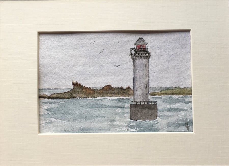 Coastal lighthouse original art 