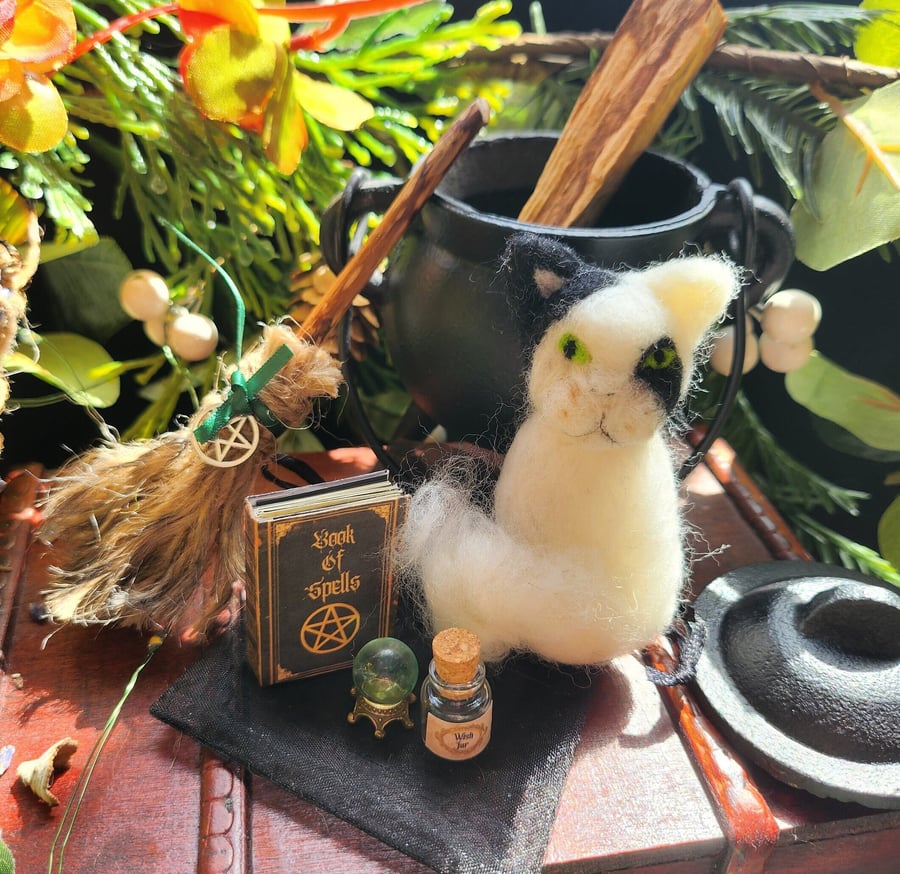 Adopt a Ghost familiar, custom cat gift for cat lovers,pagan gifts,cat figure, g