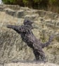 Leaping Bearded Collie Dog Statue Large Bronze Resin Garden Sculpture - Image 8