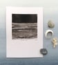 Gentle Tide OOAK print original monoprint coastal art wave beach shore sea - Image 2