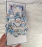 Handmade Santa Christmas Card (111) Blue Winter Scene. - Image 6