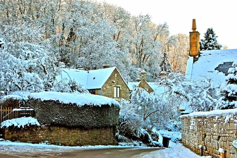 Snowshill In The Snow Cotswolds Gloucestershire Photograph Print