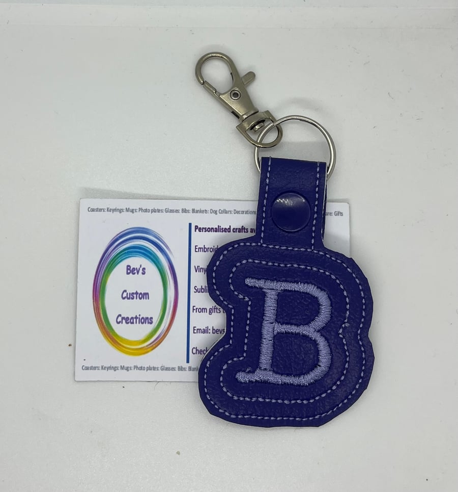 Embroidered initial Keyring B