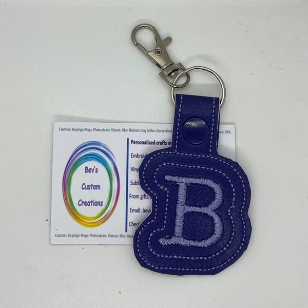 Embroidered initial Keyring B