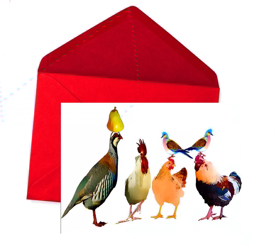 SALE - Christmas Card, And a Partridge in a Pear Tree 