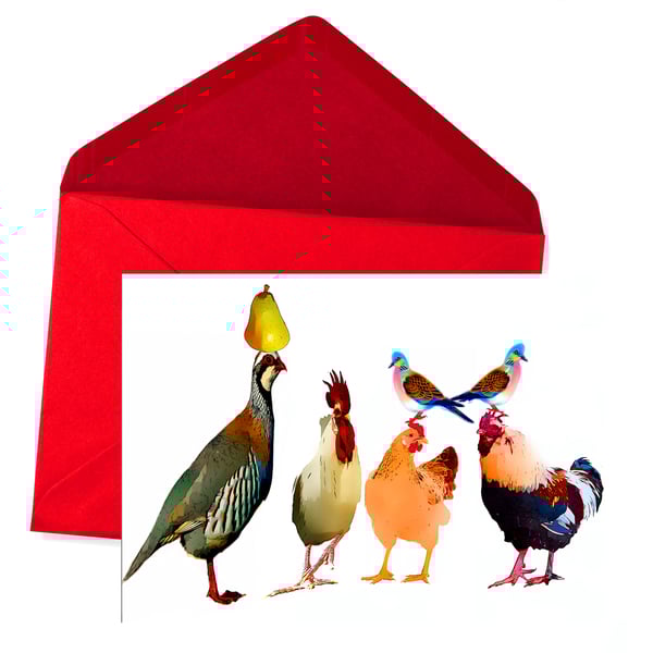 SALE - Christmas Card, And a Partridge in a Pear Tree 