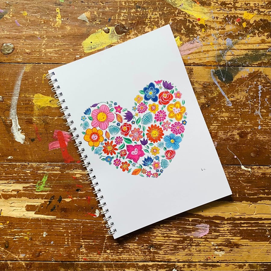 Flower Friends - A5 wire bound notebook