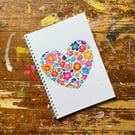 Flower Friends - A5 wire bound notebook