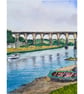Calstock Viaduct, Cornwall Original Watercolour and Ink Painting Mounted - Image 5
