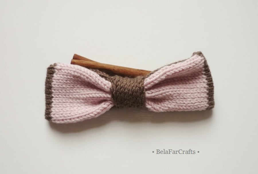 Pink, brown headband bow - Baby girl photo shoot - Secret Santa gift