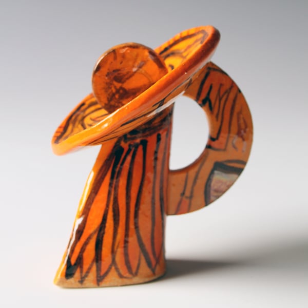 Table Manners Small Sculpture: Bright Orange