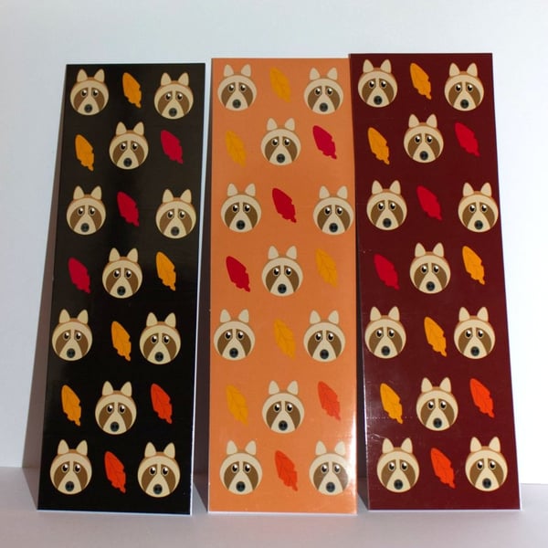 Risco the raccoon autumn reading bookmark