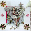 Fairy Hand Crafted 3D Decoupage Card - With Love (2580)