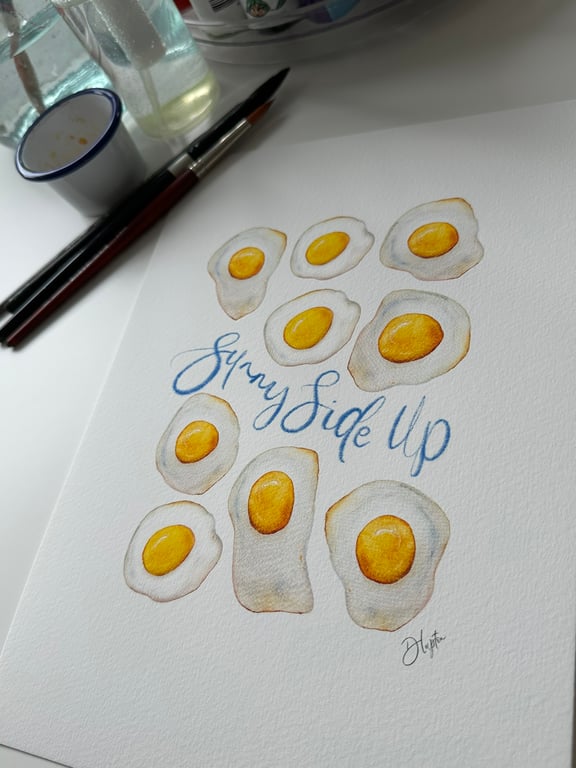 Perfectly Imperfect A4 Sample Print Sunny Side Up with Lettering - Only One