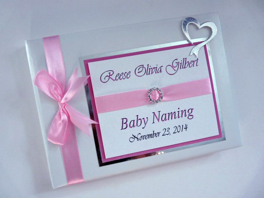 Personalised Christening Communion Naming Day Guest Book - ANY COLOUR