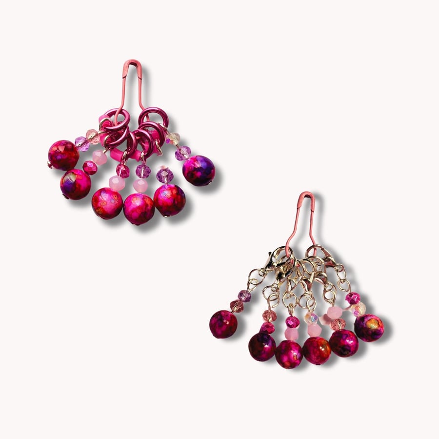 Pink Stitch Markers - Pink Wink