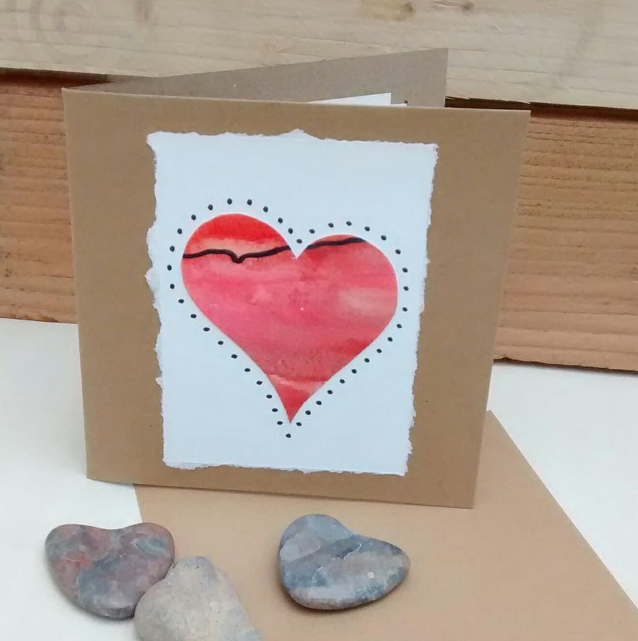 Valentine Card - Ruby Anniversary Card - Heart Card