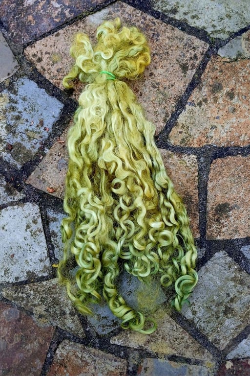 Leaf Green Wensleydale fleece 10g