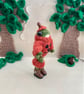  Handmade Knitted Frog in Pumpkin Outfit, Collectible Autumn Frog Toy, Cute Frog - Image 3